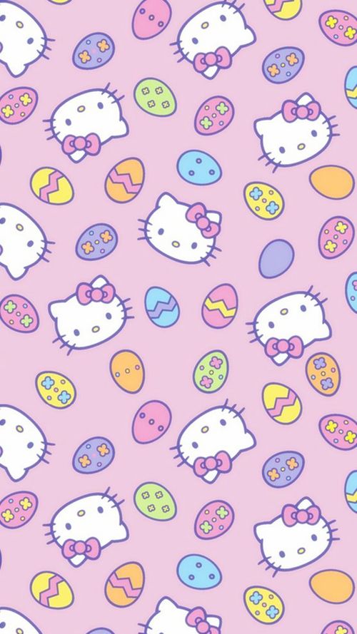 Purple Hello Kitty with Easter Eggs